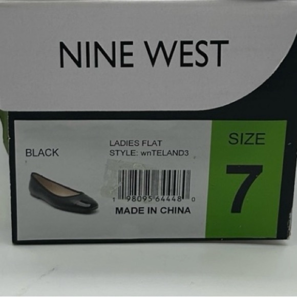 Nine West Black Patent Flats Vegan Women’s Shoes Size 7 New With Box - Picture 9 of 10
